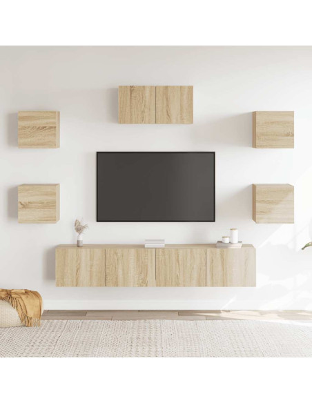 Set di Mobili TV 7 pz Rovere Sonoma in Legno Multistrato