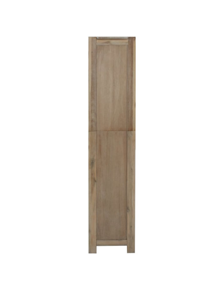 Libreria a 5 Ripiani 80x30x140 cm in Legno Massello di Acacia