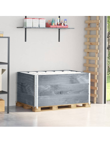 Paretali per Pallet 3pz Grigi 120x80cm Legno Massello di Pino