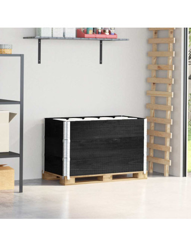 Paretali per Pallet 3 pz Neri 100x50cm Legno Massello di Pino