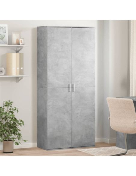 Credenza Grigio Cemento 80x35x180 cm in Legno Multistrato