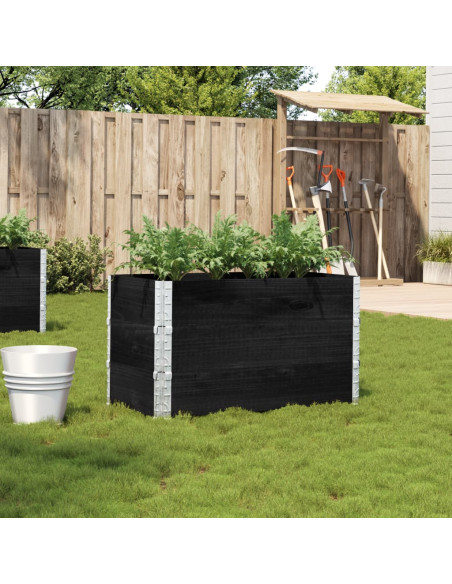 Fioriera da Giardino Nera 100x50 cm in Legno Massello di Pino