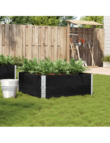 Fioriera da Giardino Nera 100x100 cm in Legno Massello di Pino