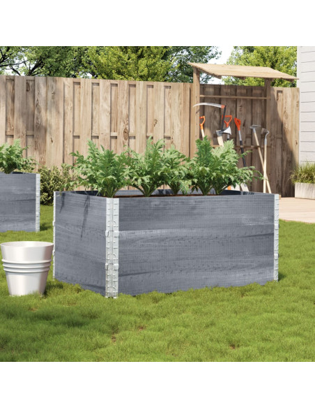 Fioriera da Giardino Grigia 120x80 cm Legno Massello di Pino