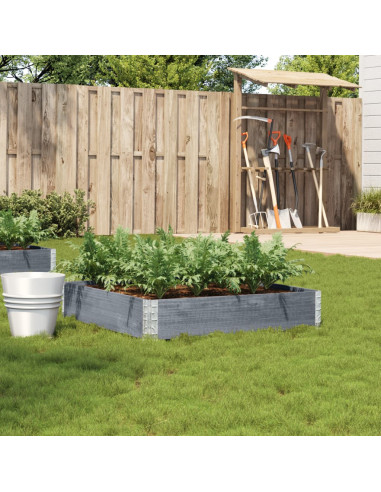 Fioriera da Giardino Grigia 100x100 cm Legno Massello di Pino