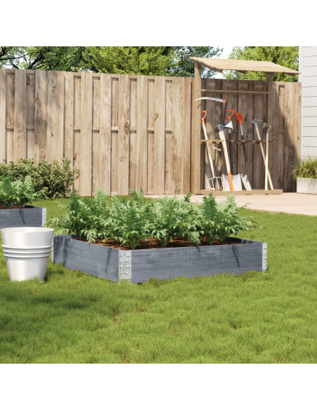 Fioriera da Giardino Grigia 100x100 cm Legno Massello di Pino