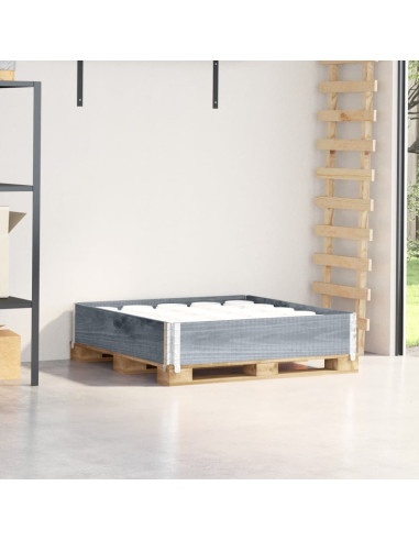 Paretale per Pallet Grigio 100x100 cm in Legno Massello di Pino