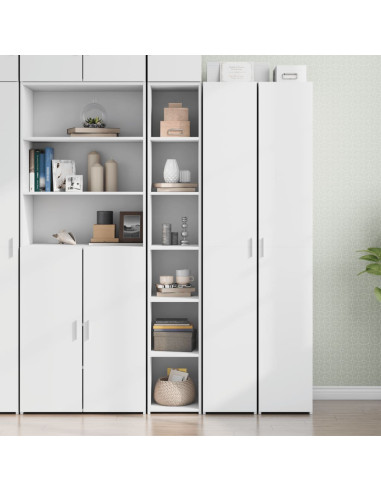 Credenza Bianca 30x41x185 cm in Legno Multistrato