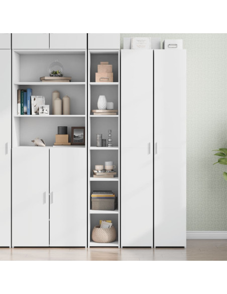 Credenza Bianca 30x41x185 cm in Legno Multistrato