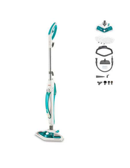 Polti Vaporetto SV450_Double Scopa a vapore 0,3 L 1500 W Turchese, Bianco