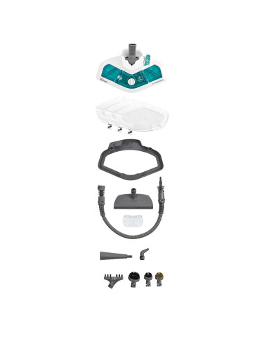 Polti Vaporetto SV450_Double Scopa a vapore 0,3 L 1500 W Turchese, Bianco