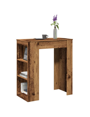 Tavolo Bar con Rastrelliera Antico 95x47x103,5 cm Multistrato