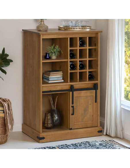 Cantinetta per Vini HALDEN con Portabottiglie&Porta Scorrevole