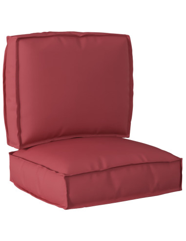 Set di Cuscini per Pallet 2 pcs Rosso Vino Tessuto Oxford
