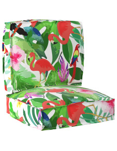 Set di Cuscini per Pallet Floreale 2 pcs Giungla Tropicale