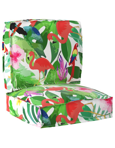 Set di Cuscini per Pallet Floreale 2 pcs Giungla Tropicale