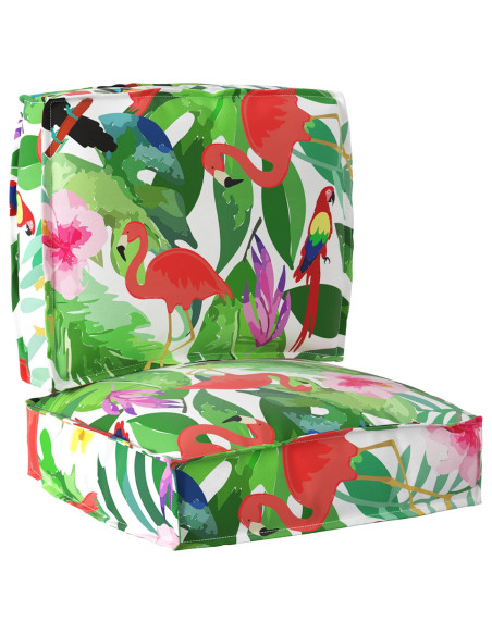 Set di Cuscini per Pallet Floreale 2 pcs Giungla Tropicale