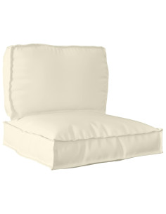 Set di Cuscini per Pallet 2 pcs Crema Tessuto Oxford 2