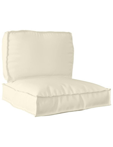 Set di Cuscini per Pallet 2 pcs Crema Tessuto Oxford