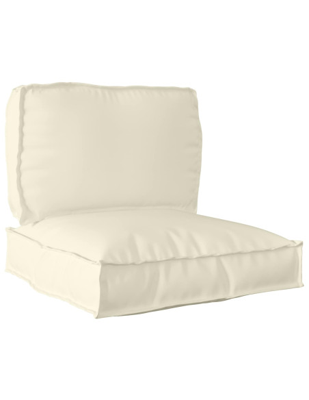 Set di Cuscini per Pallet 2 pcs Crema Tessuto Oxford