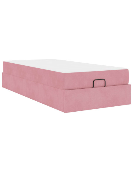 Struttura letto con materasso con materasso 2 pcs Rosa Velluto
