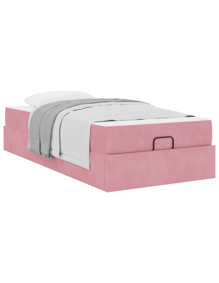 Struttura letto con materasso con materasso 2 pcs Rosa Velluto