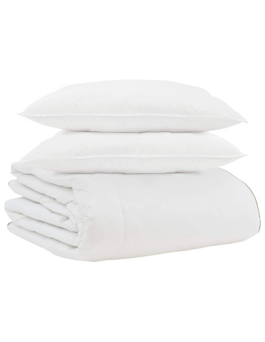 Duvet Invernale con cuscino 3 pcs Bianco Piuma d'anatra
