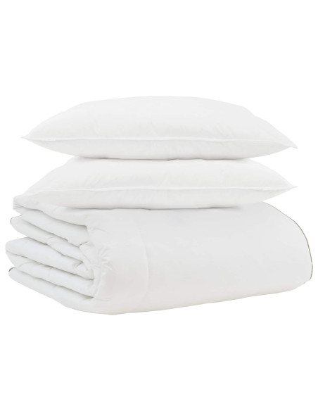 Duvet Invernale con cuscino 3 pcs Bianco Piuma d'anatra