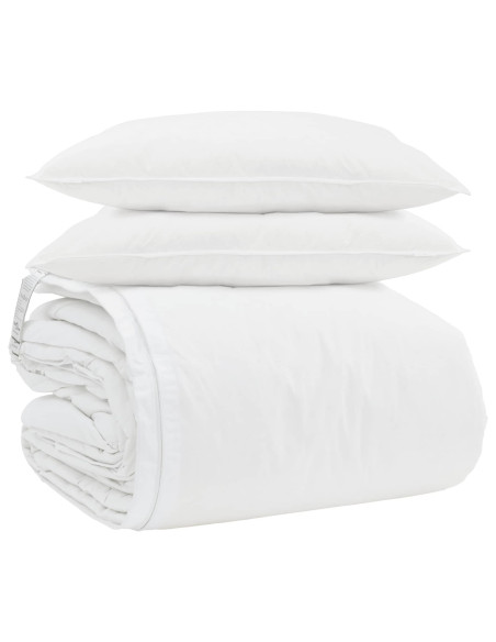 Set di Piumoni con cuscino 3 pcs Bianco Piuma d'anatra