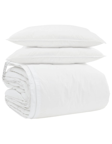 Set di Piumoni con cuscino 3 pcs Bianco Piuma d'anatra