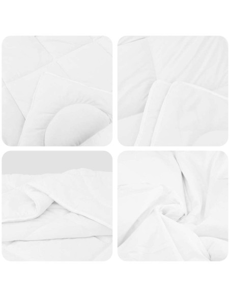 Piumone con Cuscini con cuscino 3 pcs Bianco Microfibra