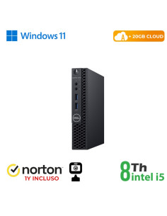RINOVO DELL MINI PC REFURBISHED OPTIPLEX 3060-5060M i5-8X00 SODDR4 8GB SSD 256GB W11P CLOUD20GB Grad