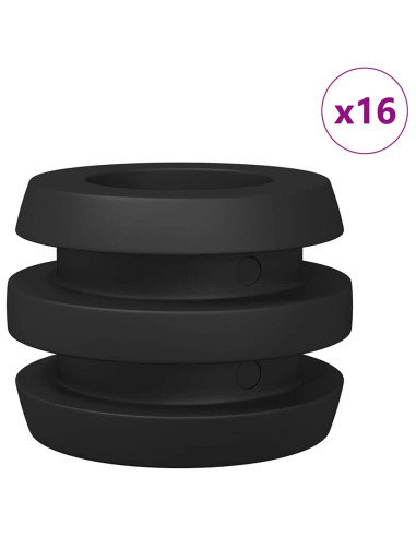 Tavolo da Calcio Paracolpi 3 x 3 x 2 cm Asta 16 pcs Nero