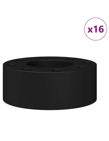 Paracolpi per Tavolo da Calcio 16 pcs Nero 2,7 x 2,7 x 1,3 cm