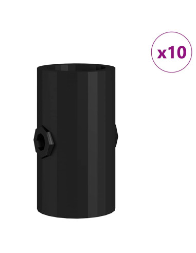 Fermini per Tavolo da Calcio 10 pcs Nero 1,7 x 1,7 x 3,2 cm PP