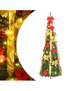 Albero di Natale Artificiale Pop-up con 200 LED Verde 210 cm 2