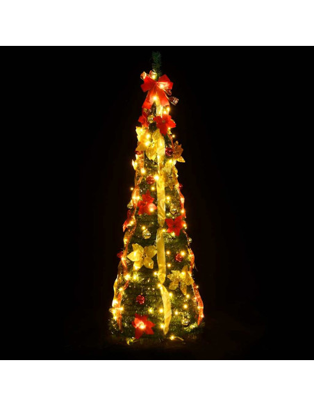 Albero di Natale Artificiale Pop-up con 200 LED Verde 210 cm