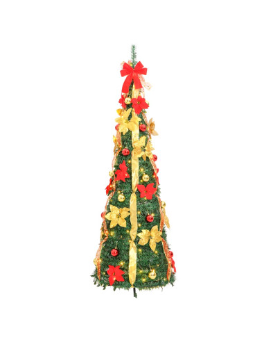 Albero di Natale Artificiale Pop-up con 200 LED Verde 210 cm