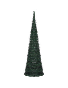 Albero di Natale with LED String Lights Verde 150 x 150 cm PVC 2