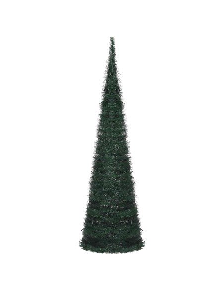 Albero di Natale with LED String Lights Verde 150 x 150 cm PVC