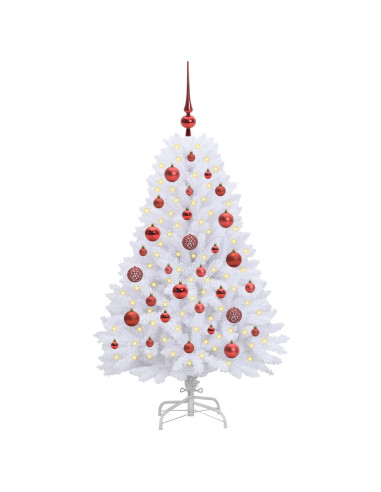 Albero di Natale Artificiale con Rami Pieghevoli Bianco 120 cm