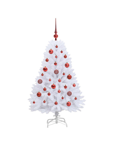 Albero di Natale Artificiale con Rami Pieghevoli Bianco 120 cm