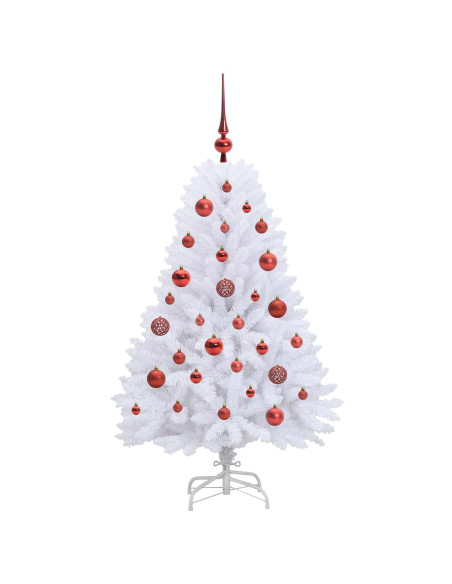Albero di Natale Artificiale con Rami Pieghevoli Bianco 120 cm