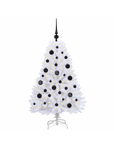 Albero di Natale Artificiale con Rami Pieghevoli Bianco 120 cm