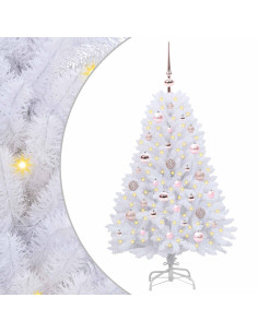 Albero di Natale Artificiale con Rami Pieghevoli Bianco 120 cm 2