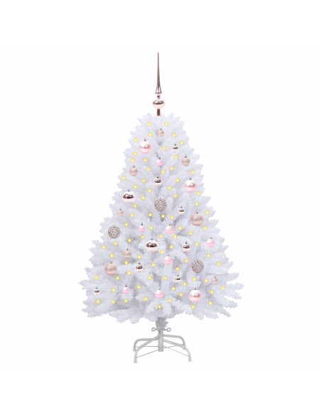 Albero di Natale Artificiale con Rami Pieghevoli Bianco 120 cm