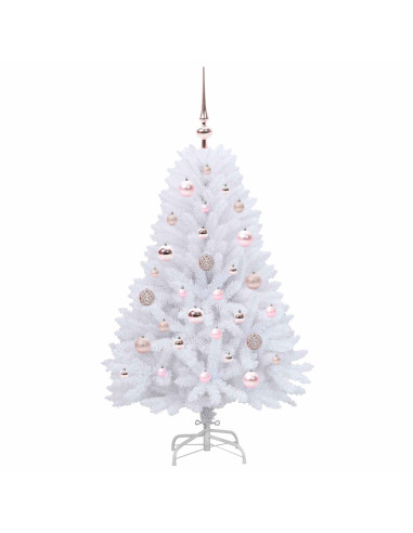 Albero di Natale Artificiale con Rami Pieghevoli Bianco 120 cm