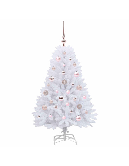 Albero di Natale Artificiale con Rami Pieghevoli Bianco 120 cm