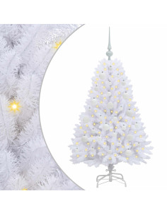 Albero di Natale Artificiale con Rami Pieghevoli Bianco 120 cm 2