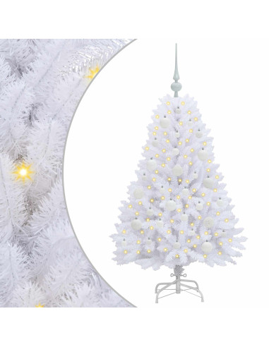 Albero di Natale Artificiale con Rami Pieghevoli Bianco 120 cm